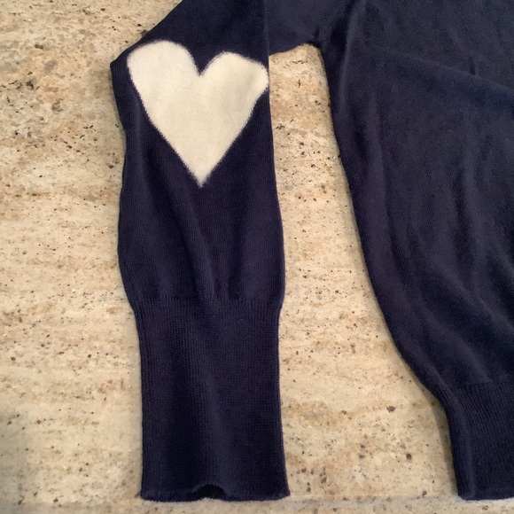 Navy Blue Crew Neck Wool Sweater Size Medium NEW Heart Creatures of Comfort - Picture 5 of 10